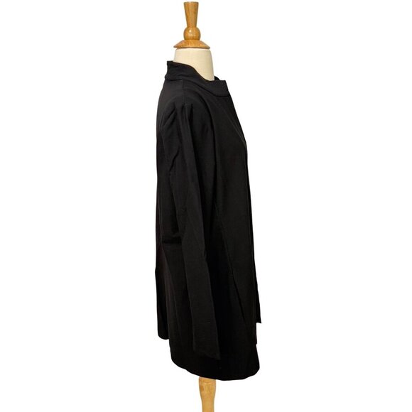 Eileen Fisher System Crepe Knit Mandarin Collar Two-Way Zipper Longline Jacket M - Picture 3 of 10